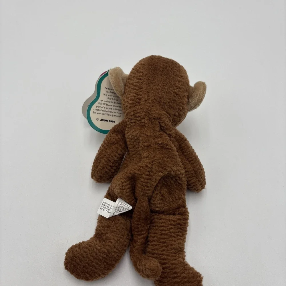 Vintage 1999 Avon Full O Beans June Coconut The Monkey Stuffed Plush Beanie Doll